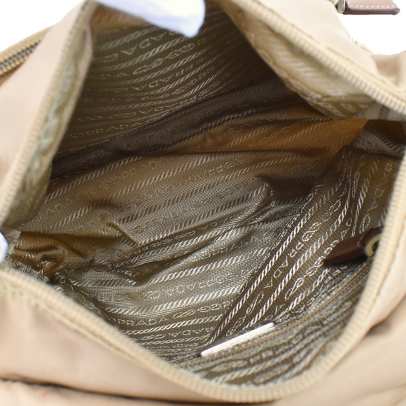 Prada Crossbody Shoulder Bag Nylon Leather Brown - Picture 8 of 9
